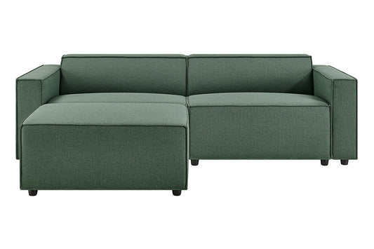Brosa Russo 3 Seater Sofa with Ottoman (Green)