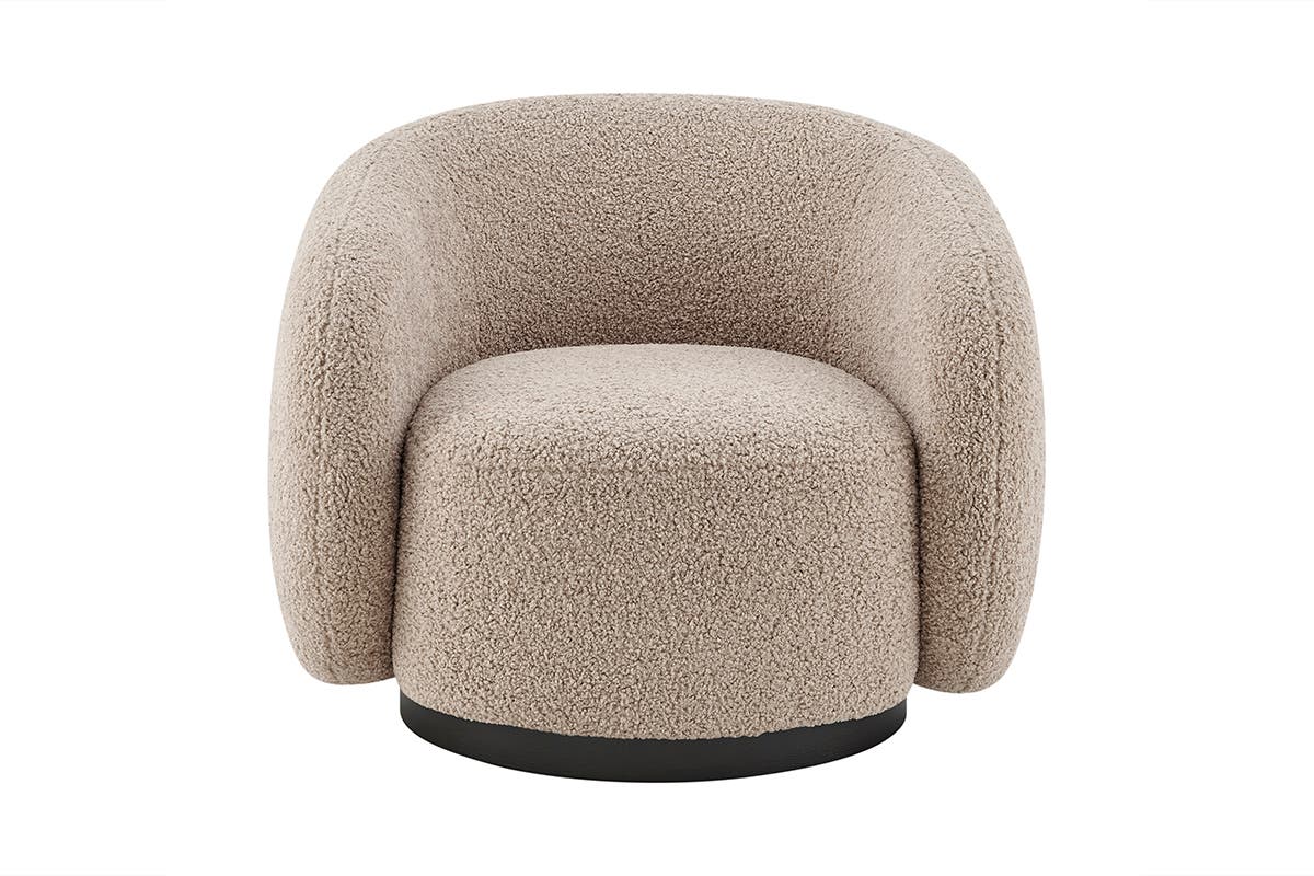 Brosa Goldie Swivel Armchair (Natural Boucle)