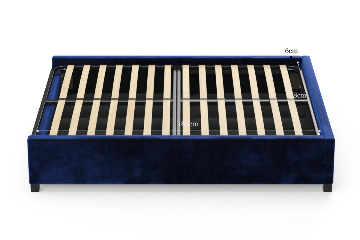Brosa Gaslift Bed Frame - Bayou Blue; Double