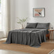 Brosa Stonewashed Cotton Sheet Set (Charcoal, King)
