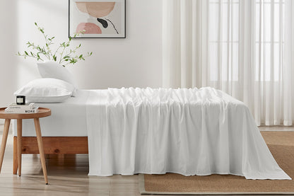 Brosa Stonewashed Cotton Sheet Set (White, Double)