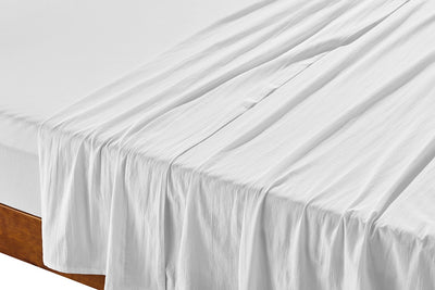 Brosa Stonewashed Cotton Sheet Set White Double