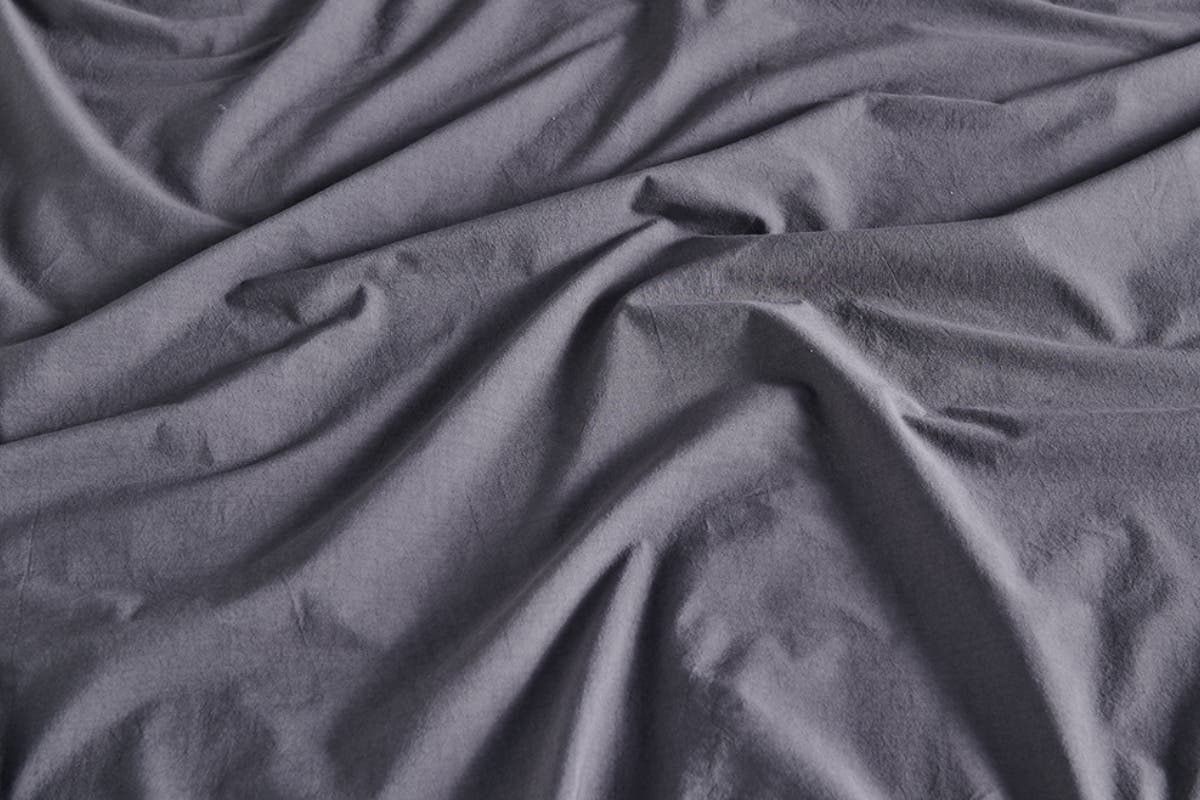 Brosa Sydney Stonewash Cotton Bed Sheet Set (Double, Castlerock Charcoal)