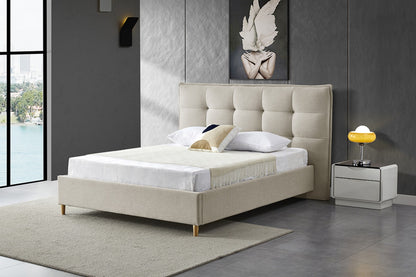 Brosa Tufted Cloud Wide Bed Frame (Queen, Natural)
