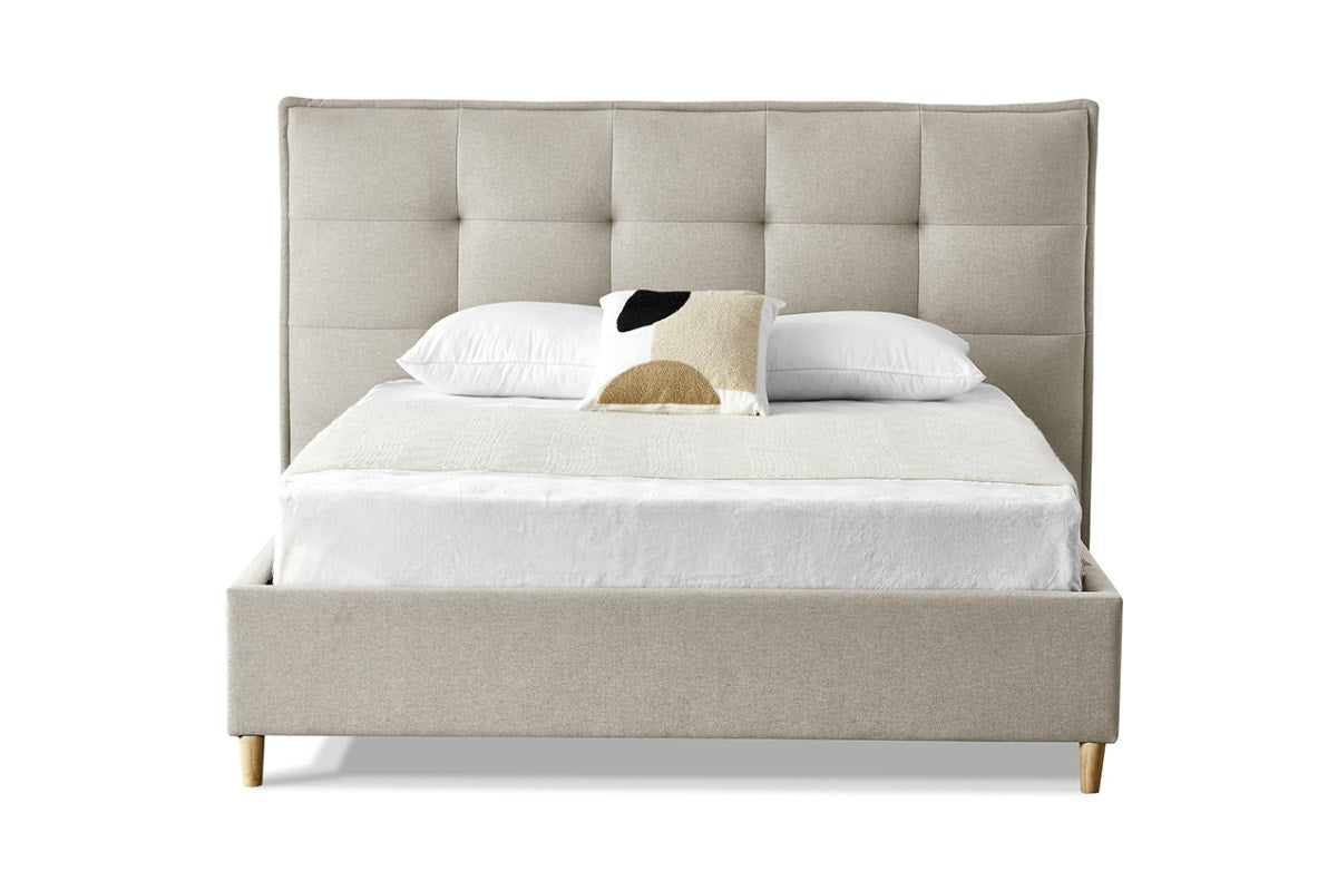 Brosa Tufted Cloud Wide Bed Frame (Queen, Natural)
