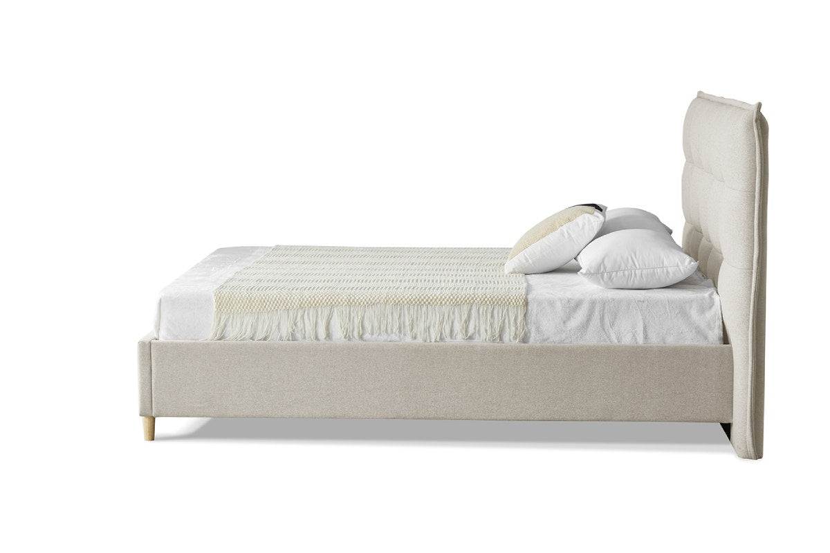 Brosa Tufted Cloud Wide Bed Frame (Queen, Natural)