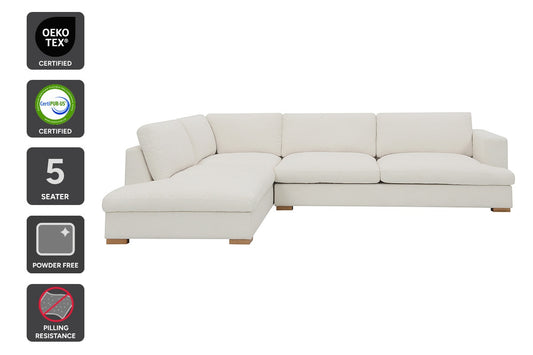 Brosa Victoria 5 Seater Sofa with Chaise (Cream, Left Chaise)