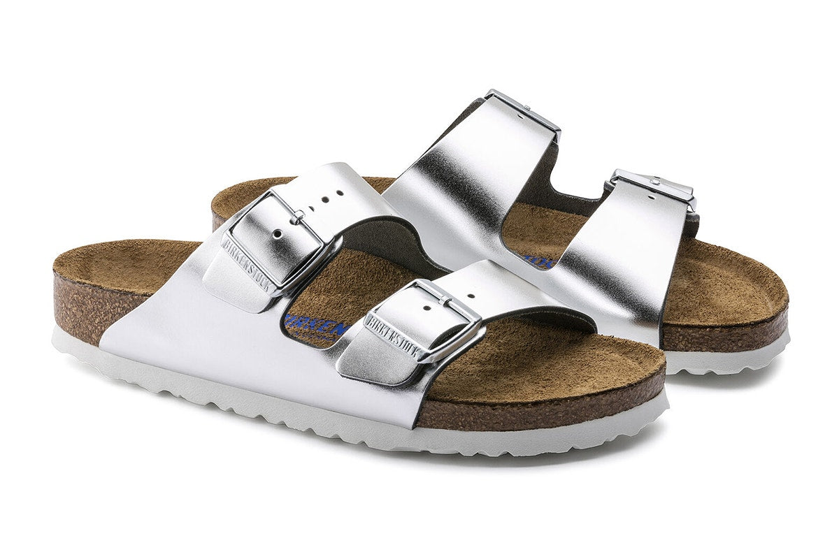 Birkenstock Women's Arizona Birko-Flor Sandals - Silver; Size 40 EU