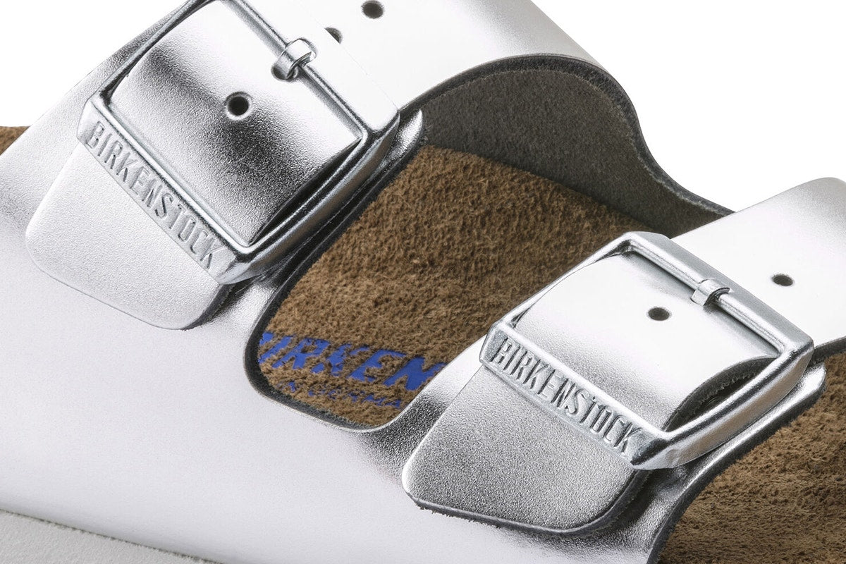 Birkenstock Women's Arizona Birko-Flor Sandals - Silver; Size 40 EU