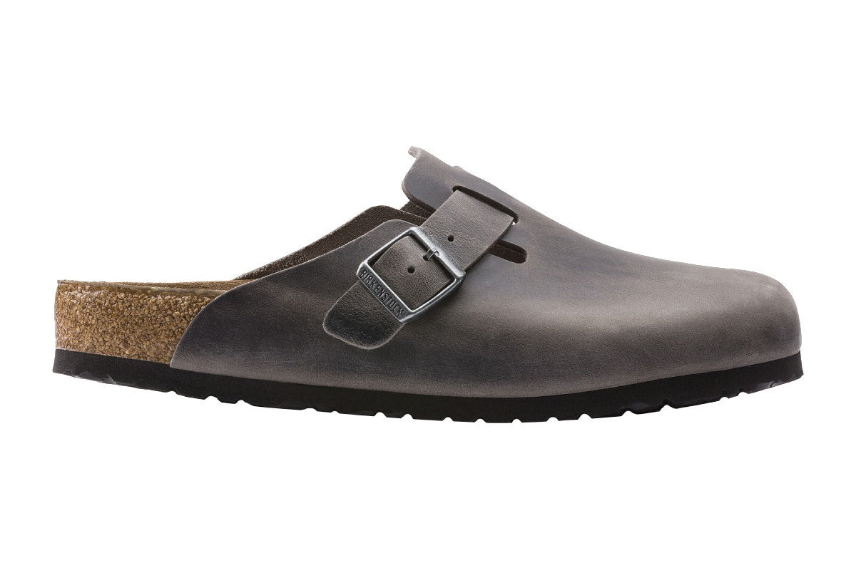 Birkenstock Boston Oiled Leather Soft Footbed Regular Fit Clog (Iron Size 39 EU)