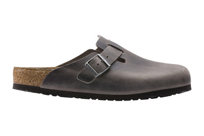 Birkenstock Boston Oiled Leather Soft Footbed Regular Fit Clog (Iron Size 39 EU)