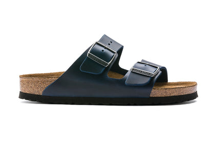 Birkenstock Men's Arizona Oiled Leather Soft Footbed Sandals - Blue; Size 44 EU