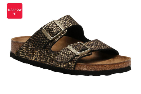 Birkenstock Men's Arizona Narrow Fit Sandals (Shiny Python Black; Size 37 EU)