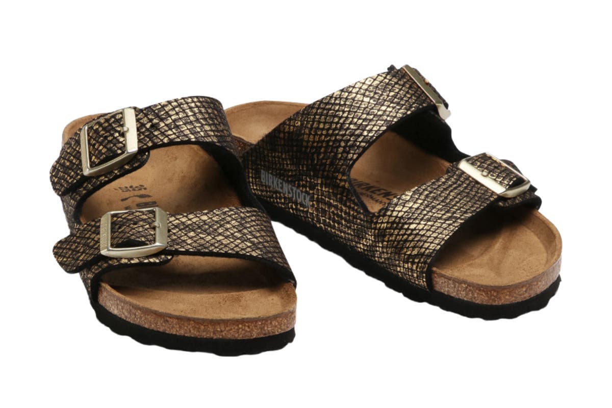 Birkenstock Arizona Sandals (Shiny Python Black)