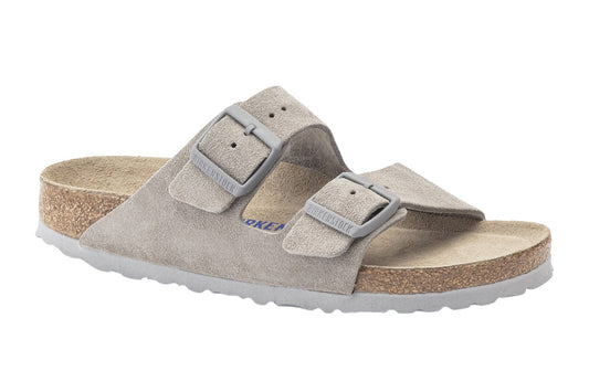 Birkenstock Arizona Suede Leather SFB Sandal - Stone Coin; Size 39 EU