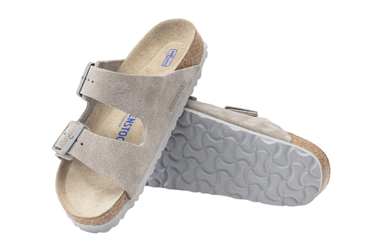 Birkenstock Arizona Suede Leather SFB Sandal - Stone Coin; Size 39 EU
