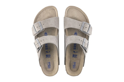 Birkenstock Arizona Suede Leather SFB Sandal - Stone Coin; Size 39 EU