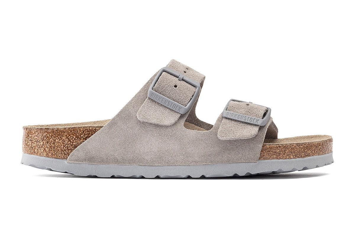 Birkenstock Arizona Suede Leather SFB Sandal - Stone Coin; Size 39 EU