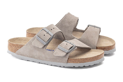 Birkenstock Arizona Suede Leather SFB Sandal - Stone Coin; Size 39 EU