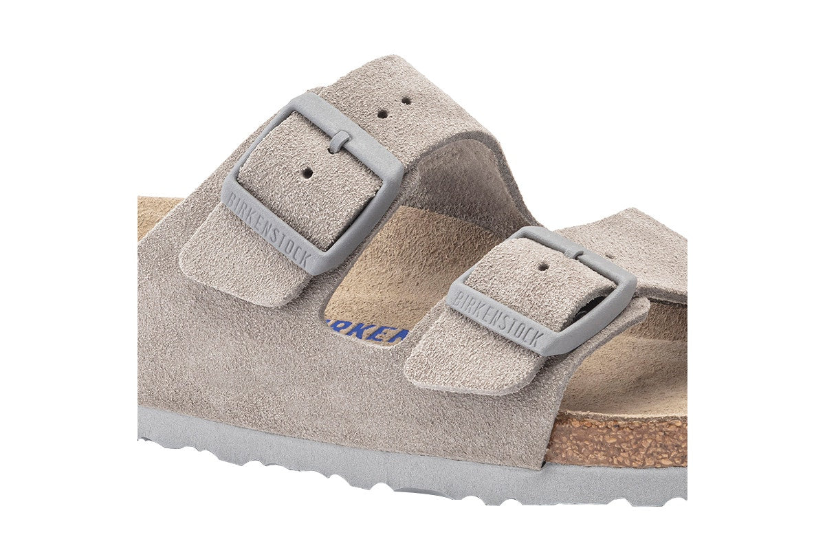 Birkenstock Arizona Suede Leather SFB Sandal - Stone Coin; Size 39 EU