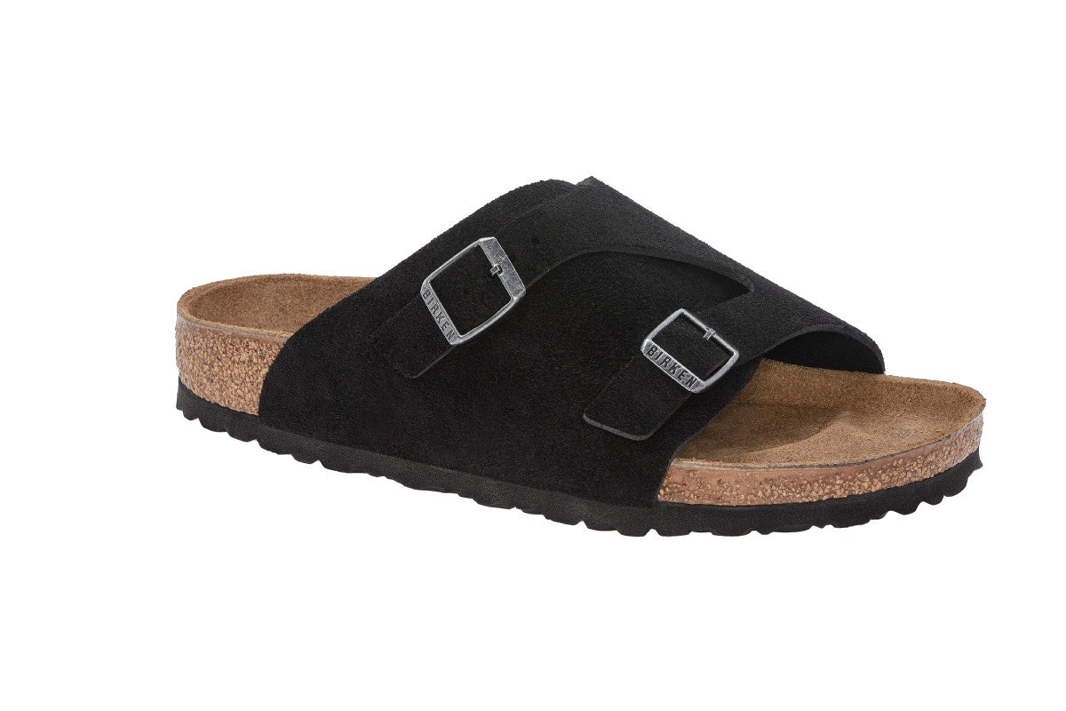 Birkenstock Zurich Suede Leather Sandals (Black; Size 45 EU)
