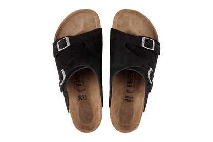 Birkenstock Zurich Suede Leather Sandals (Black; Size 45 EU)