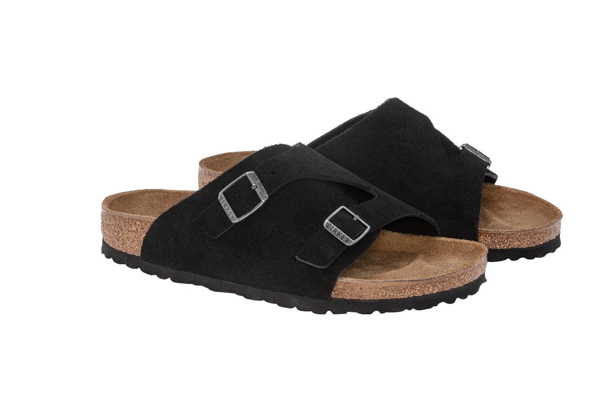 Birkenstock Zurich Suede Leather Sandals (Black; Size 45 EU)