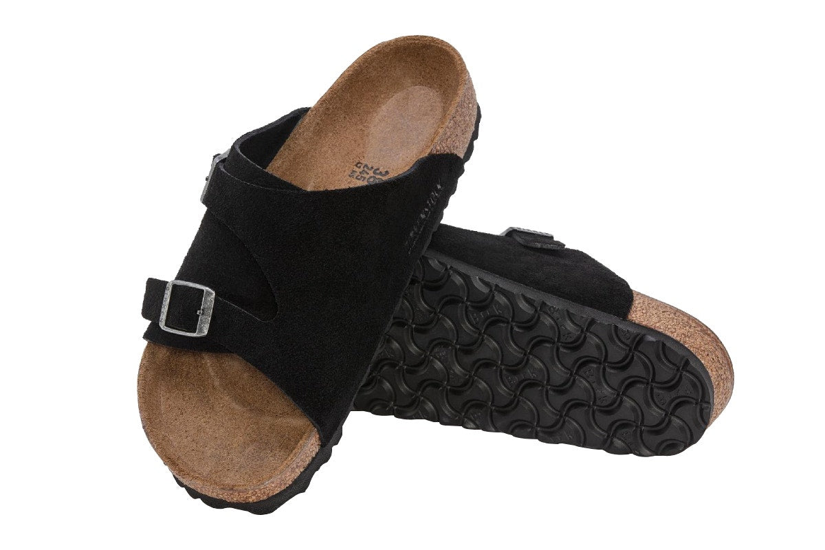Birkenstock Zurich Suede Leather Sandals (Black; Size 45 EU)