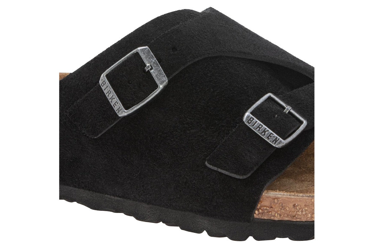 Birkenstock Zurich Suede Leather Sandals (Black; Size 45 EU)