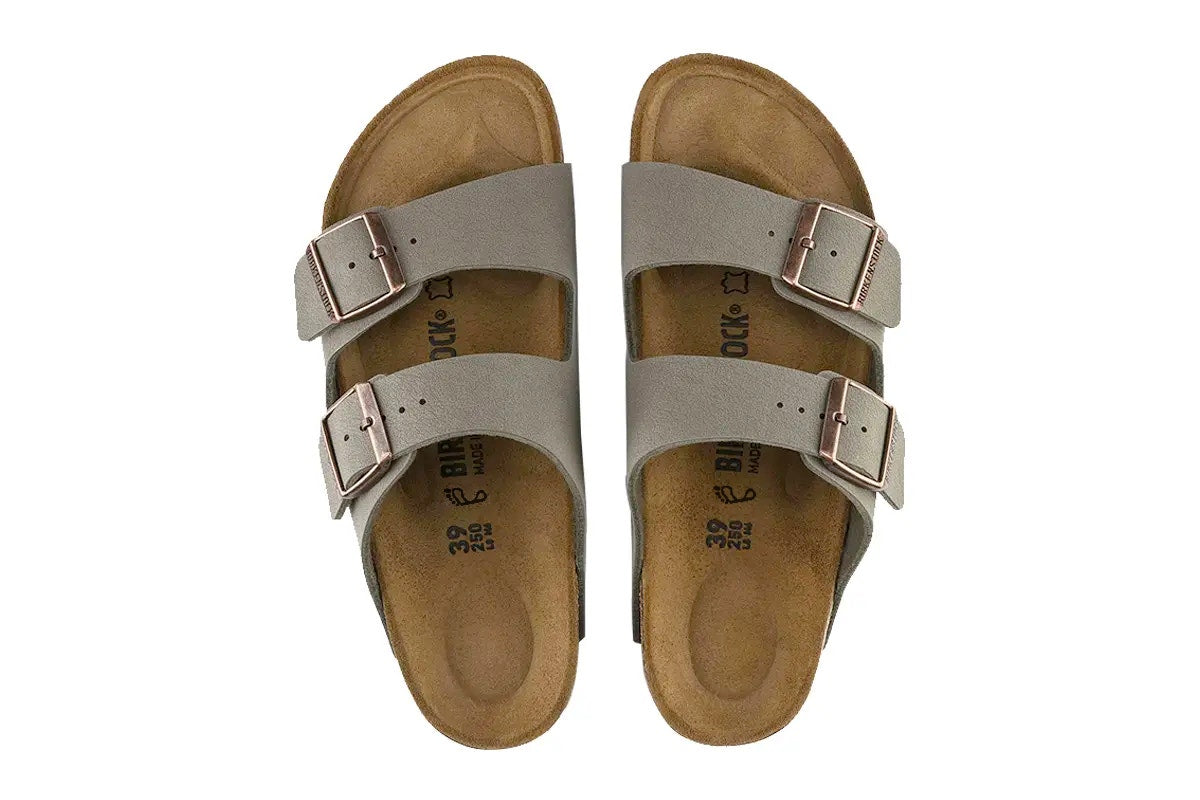 Birkenstock Unisex Arizona Birkibuc Sandals - Stone; Size 38 EU