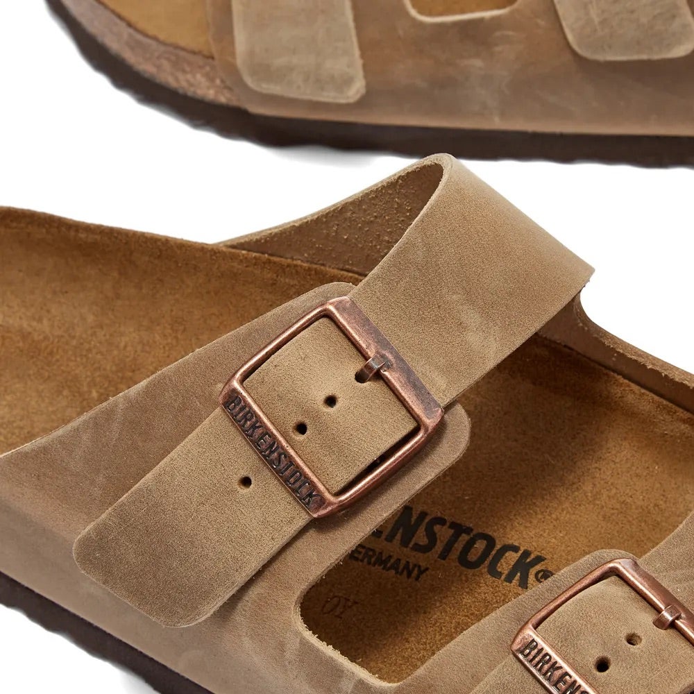 Birkenstock Men's Arizona Oiled Leather Sandals (Tobacco Brown, Size 45 EU)