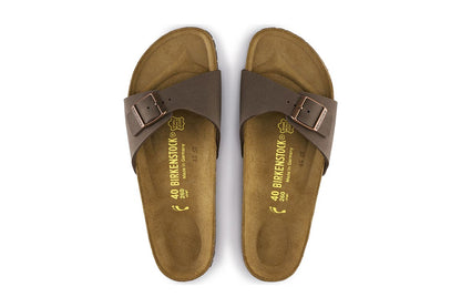 Birkenstock Unisex Madrid Birkibuc Narrow Fit Sandals (Mocca; Size 38 EU)