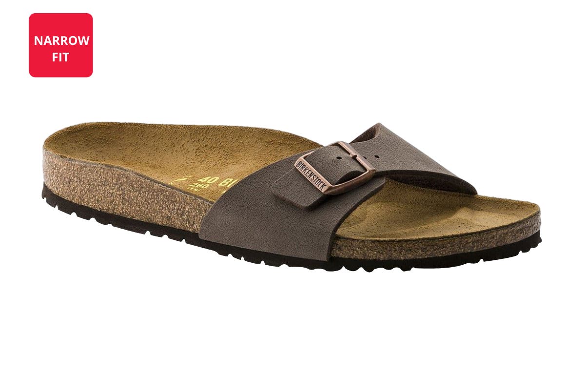 Birkenstock Men's Madrid Birkibuc Narrow Fit Sandals (Mocca; Size 41 EU)