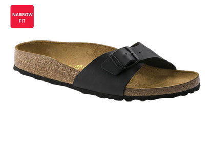 Birkenstock Unisex Madrid Birko-Flor Narrow Fit Sandals (Black; Size 36 EU)