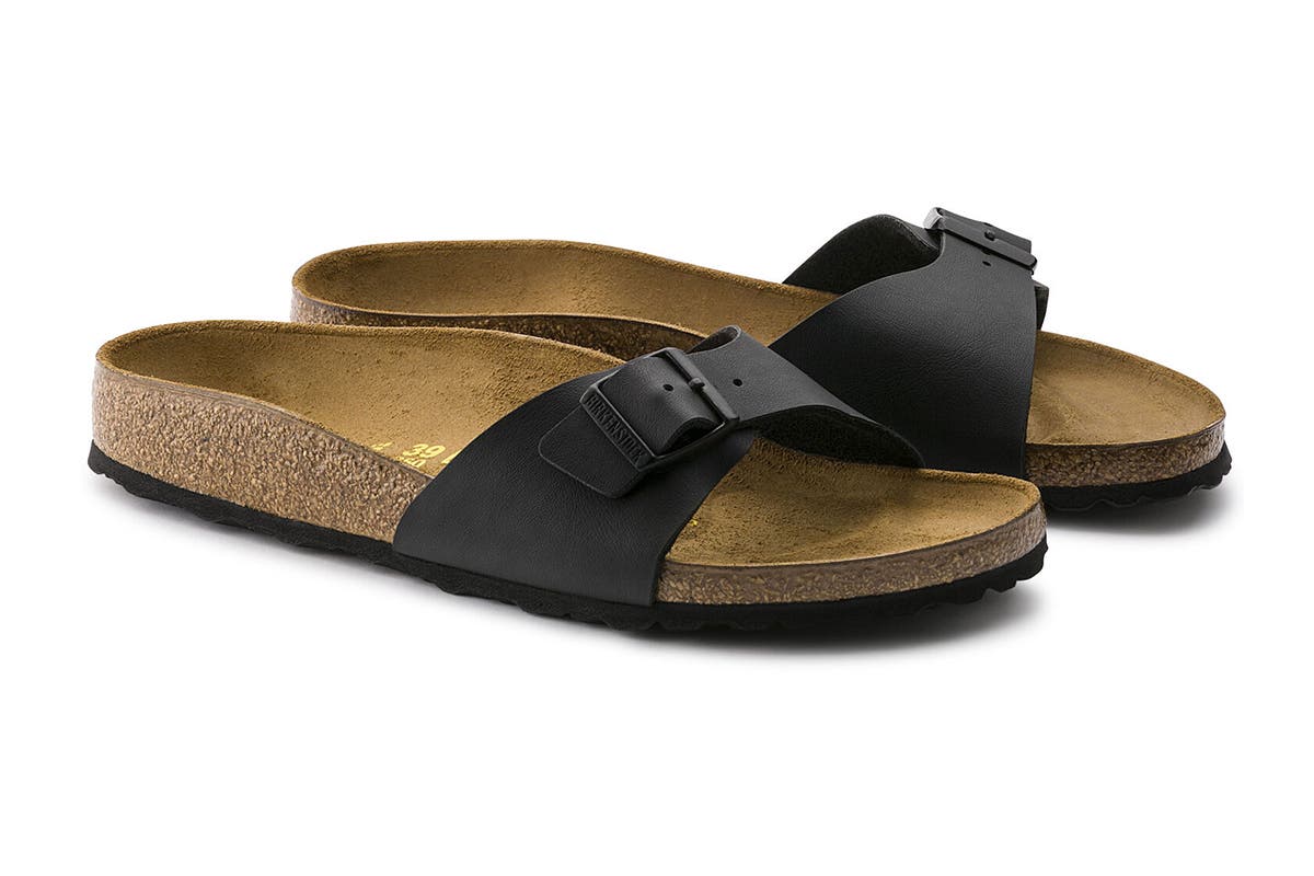 Birkenstock Unisex Madrid Birko-Flor Narrow Fit Sandals (Black; Size 36 EU)