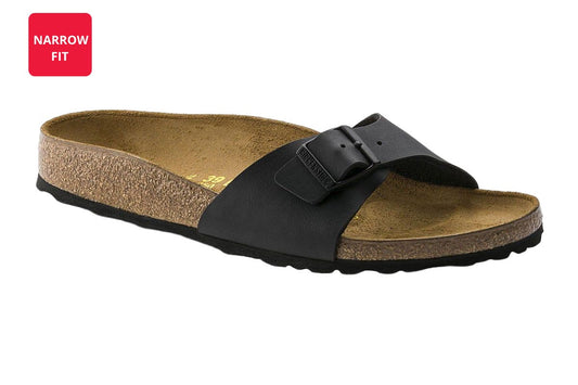 Birkenstock Unisex Madrid Birko-Flor Narrow Fit Sandals  - Black, Size 39 EU 