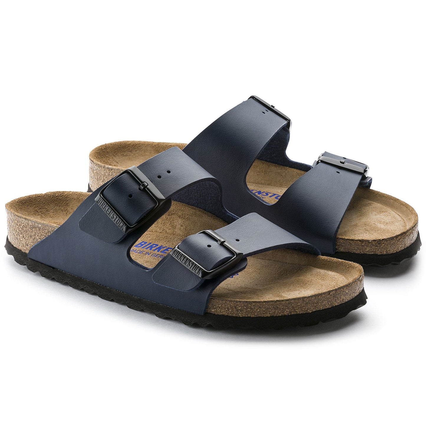 Birkenstock Arizona Birko-Flor Soft Footbed Narrow Fit Sandal (Blue, Size 36 EU)