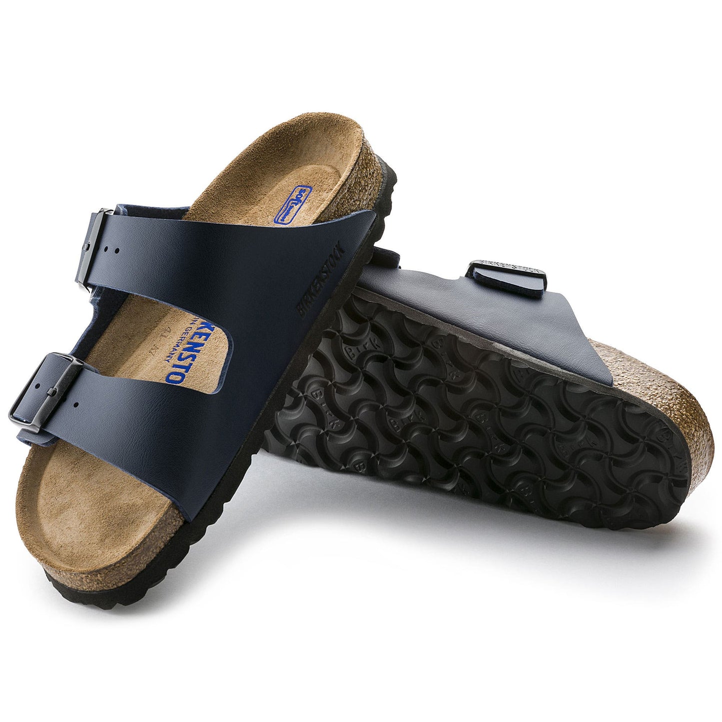 Birkenstock Arizona Birko-Flor Soft Footbed Narrow Fit Sandal (Blue, Size 36 EU)