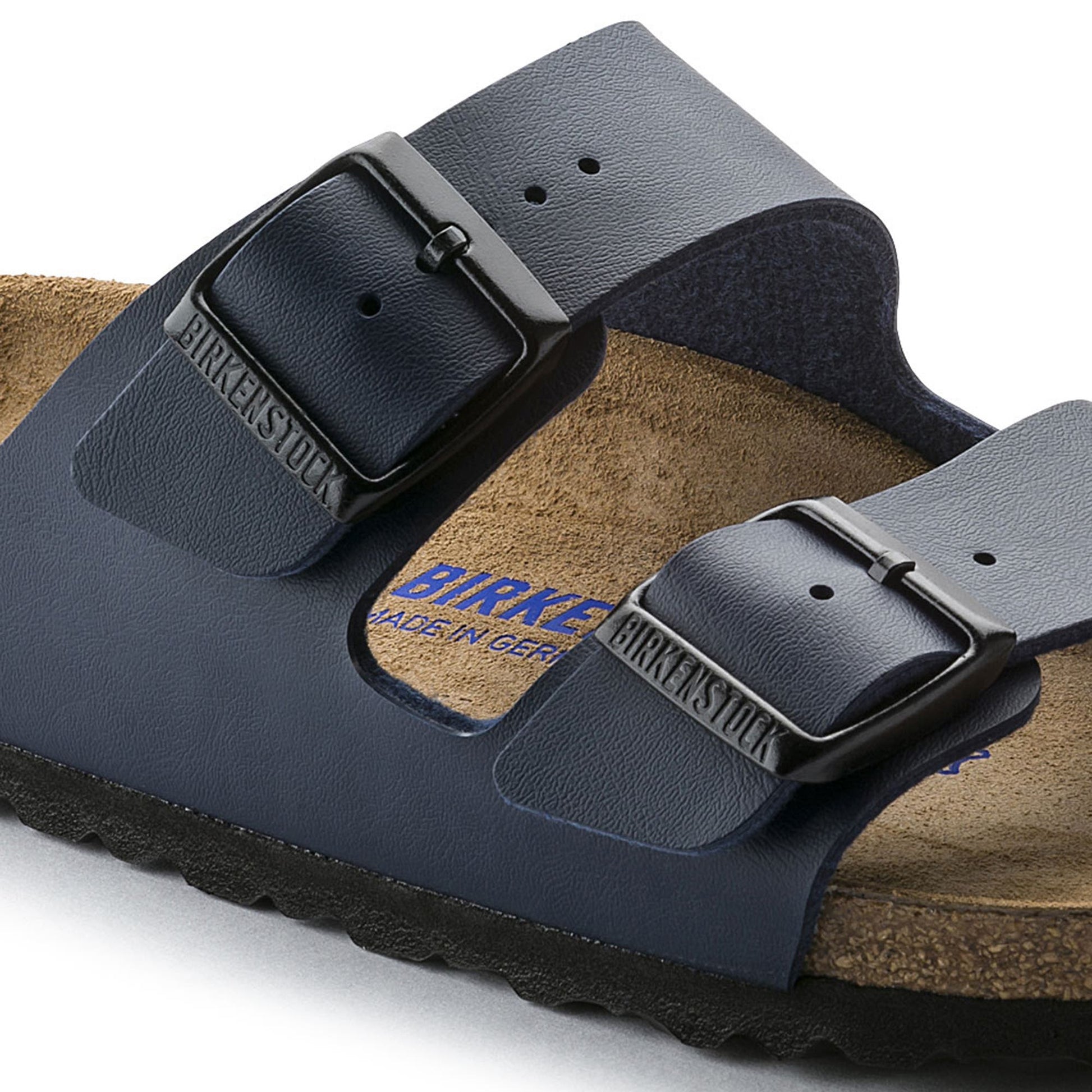Birkenstock Arizona Birko-Flor Soft Footbed Narrow Fit Sandal (Blue, Size 41 EU)