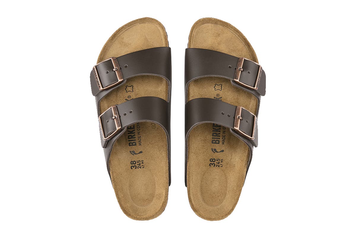 Birkenstock Arizona Natural Leather Regular Fit Sandal (Dark Brown)