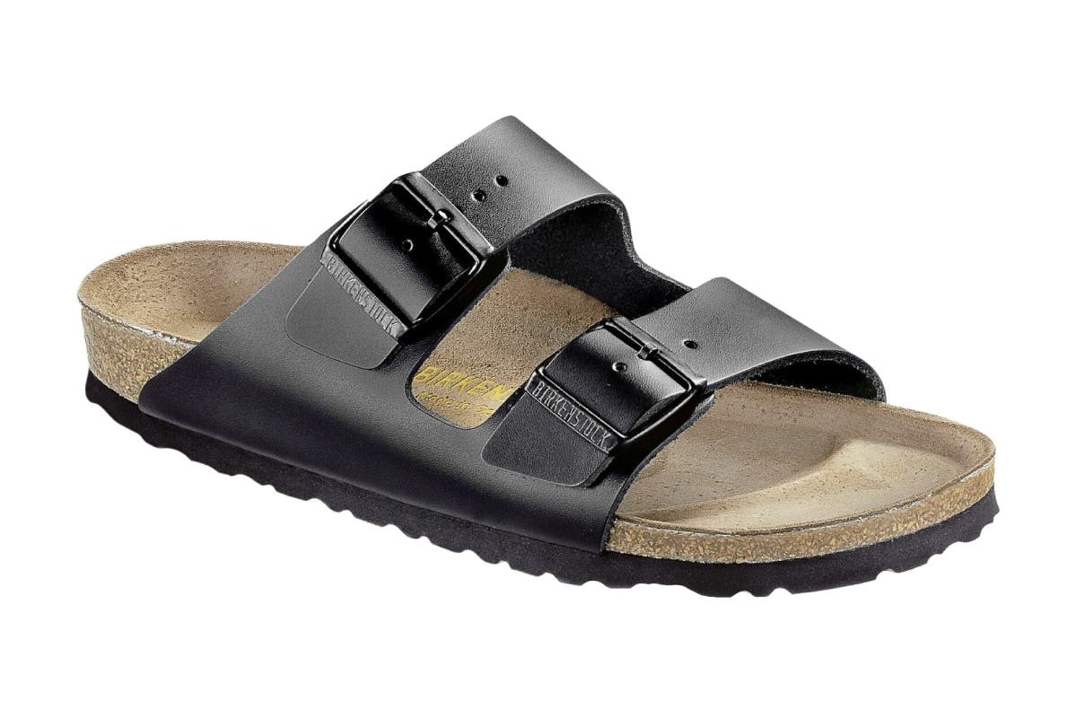 Birkenstock Arizona Natural Leather Regular Fit Sandal (Black)