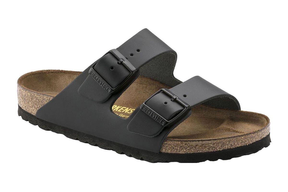 Birkenstock Unisex Arizona Leather Narrow Fit Sandals (Black, Size 44 EU)