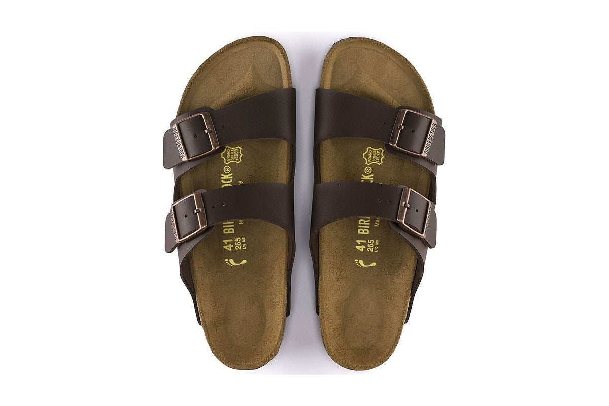 Birkenstock Unisex Arizona Birko-Flor Sandals - Dark Brown; Size 40 EU