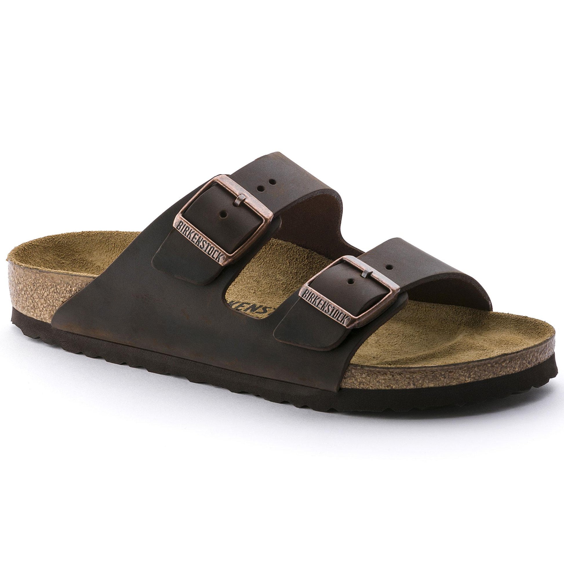 Birkenstock Women's Arizona Oiled leather Narrow Fit Sandals - Habana; Size 39 EU