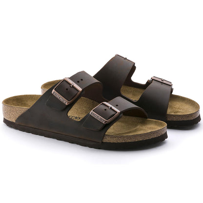 Birkenstock Women's Arizona Oiled leather Narrow Fit Sandals - Habana; Size 39 EU