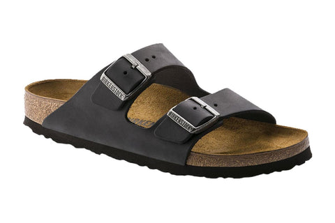 Birkenstock Unisex Arizona Oiled Leather Sandals  - Black, Size 36 EU - Auzzistore