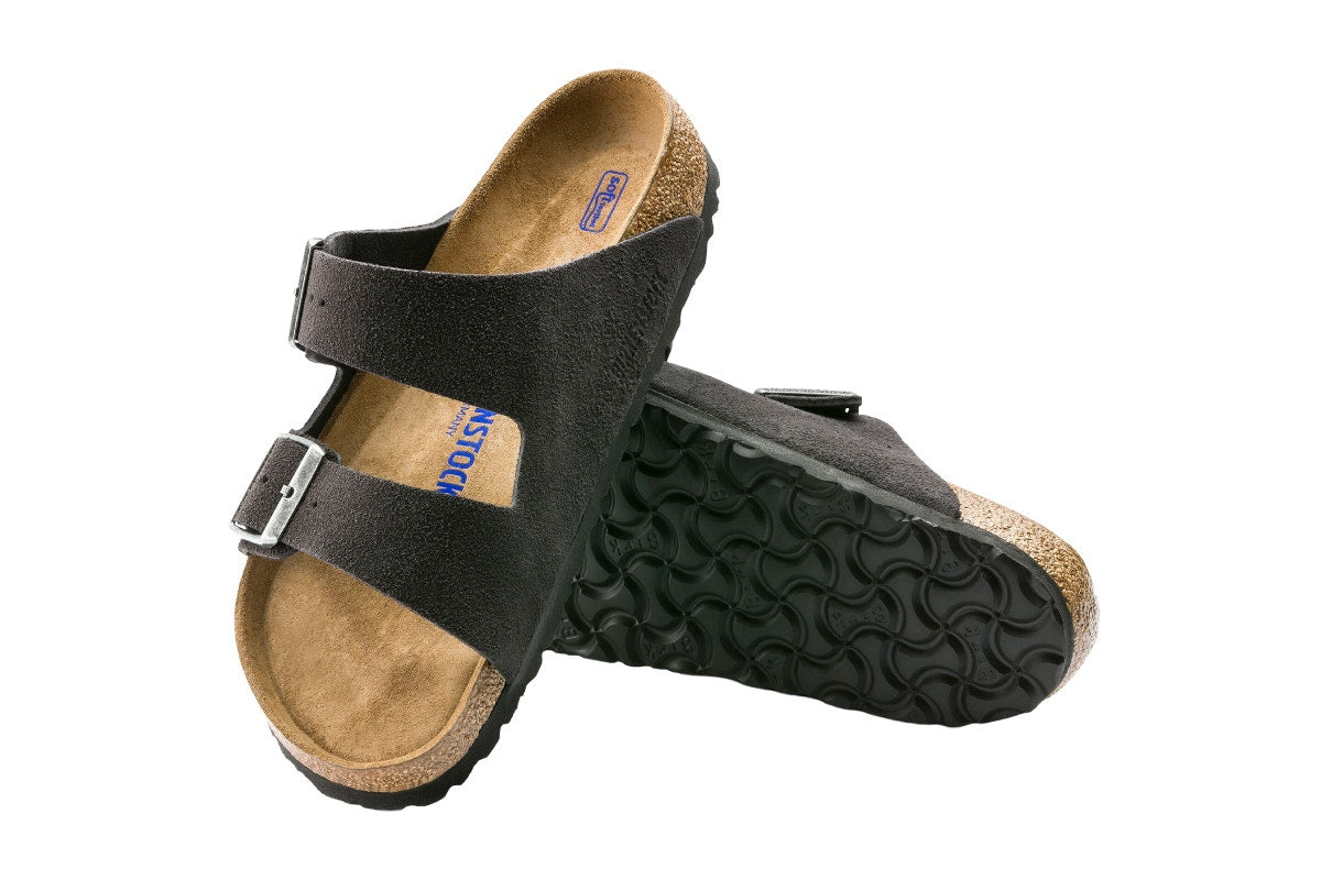 Birkenstock Arizona Suede Leather SFB Sandal (Velvet Grey, Size 37 EU)