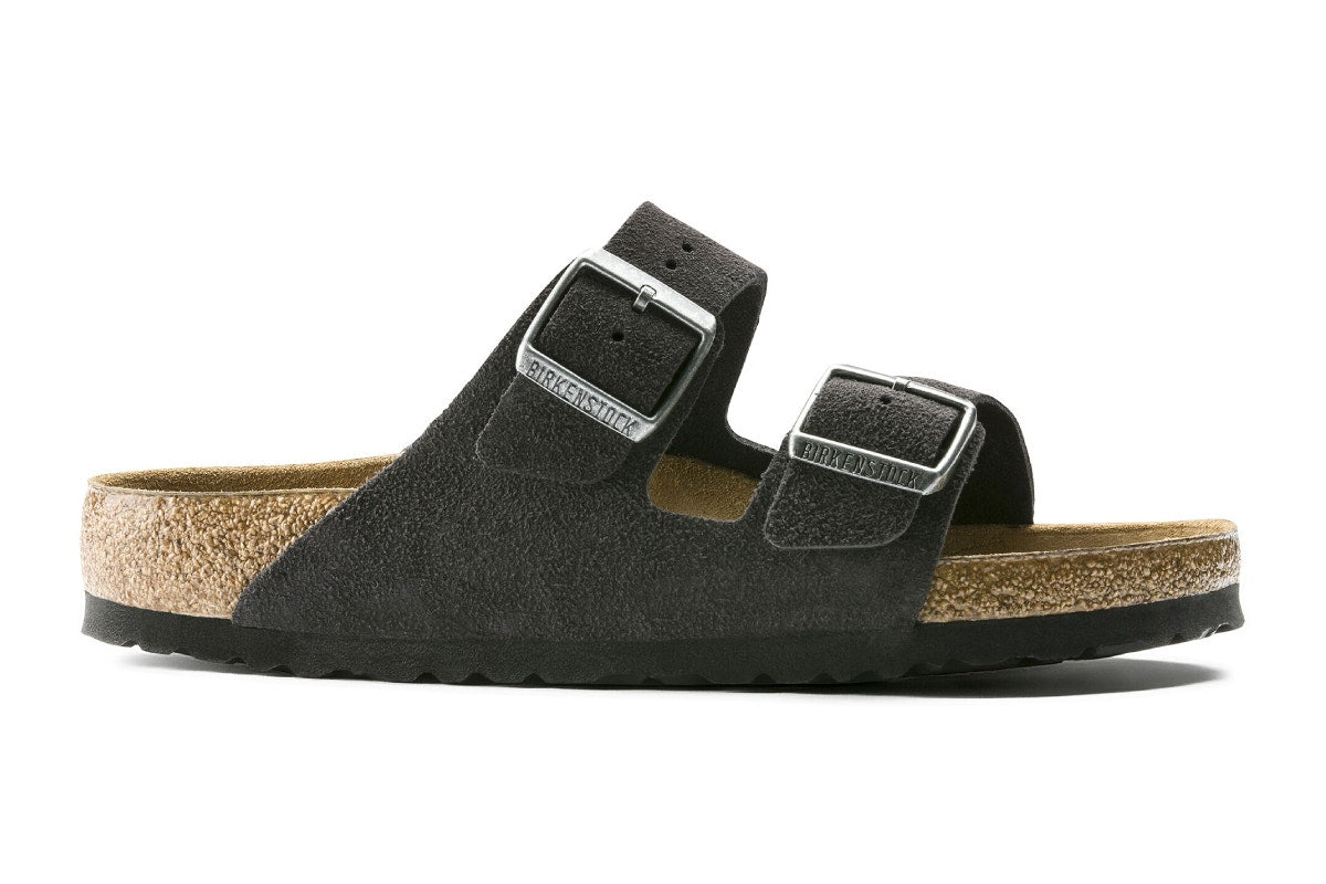 Birkenstock Arizona Suede Leather SFB Sandal (Velvet Grey, Size 37 EU)