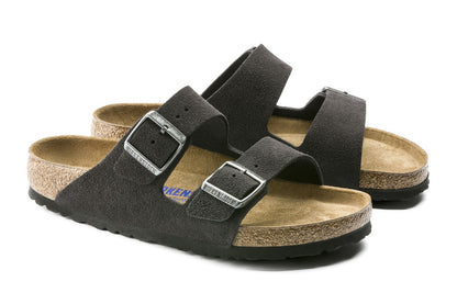 Birkenstock Arizona Suede Leather SFB Sandal (Velvet Grey, Size 37 EU)