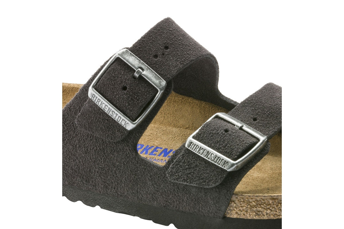 Birkenstock Arizona Suede Leather SFB Sandal (Velvet Grey, Size 37 EU)